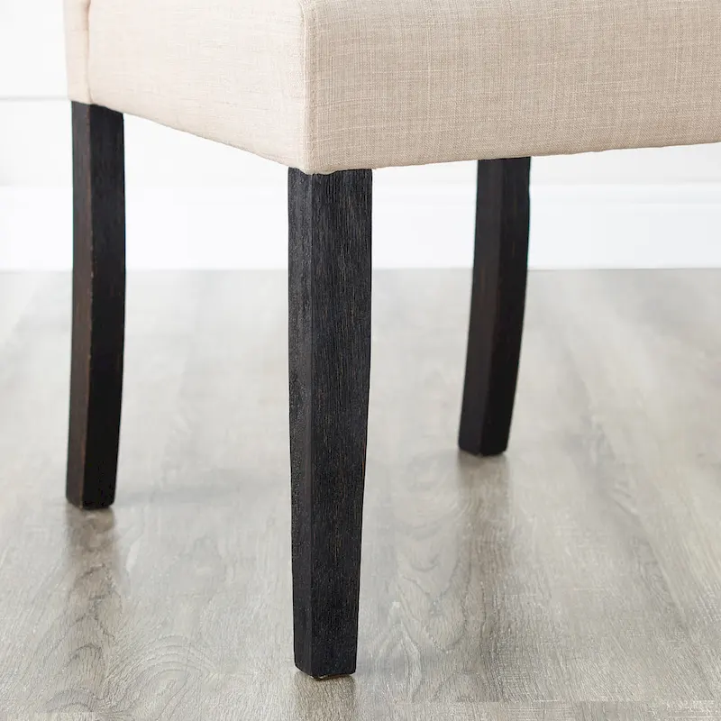 Leviton Upholstered Dark Wash Wood 6-piece Dining Set