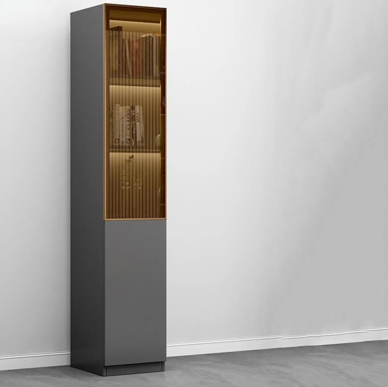 Modern Wooden Glass Door Display Cabinets with Shelves