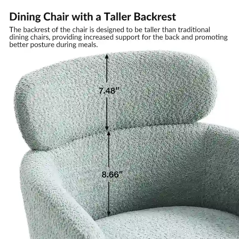 Amos Modern Boucle Dining Chair with Adjustment Feet