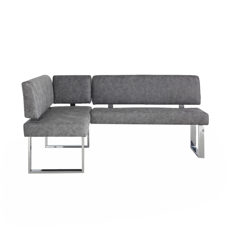 Somette Gene Dark Grey Reversible Dining Nook - 48.81 X 71.25 X 33.46