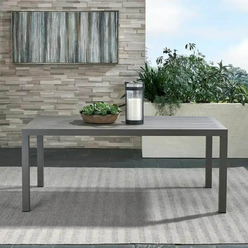Plantation Key Granite Outdoor Rectangular Leg Table - Granite