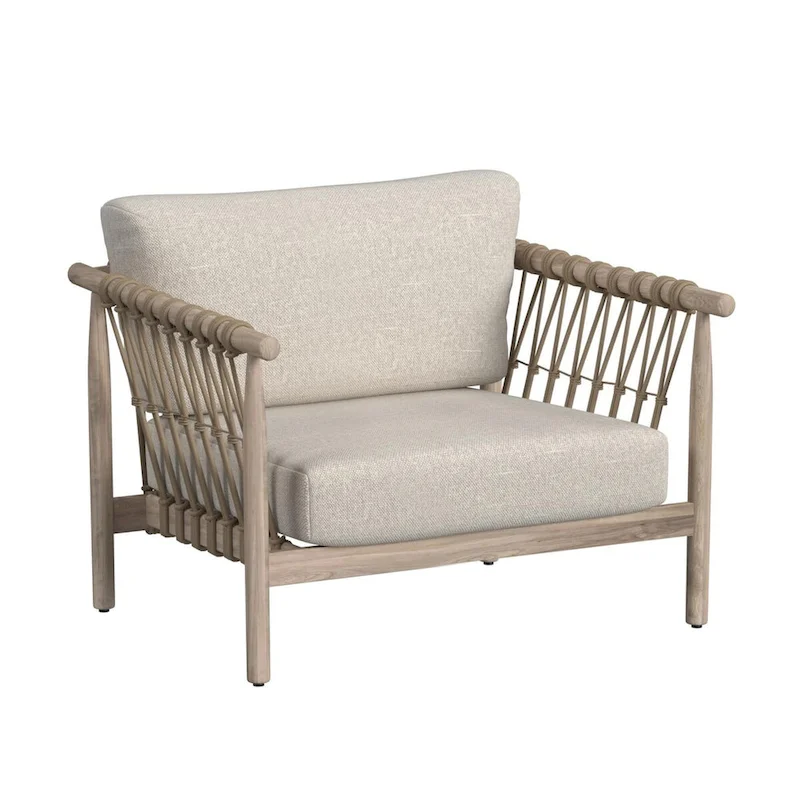 Classic Home Leo Teak Wood Outdoor Accent Chair