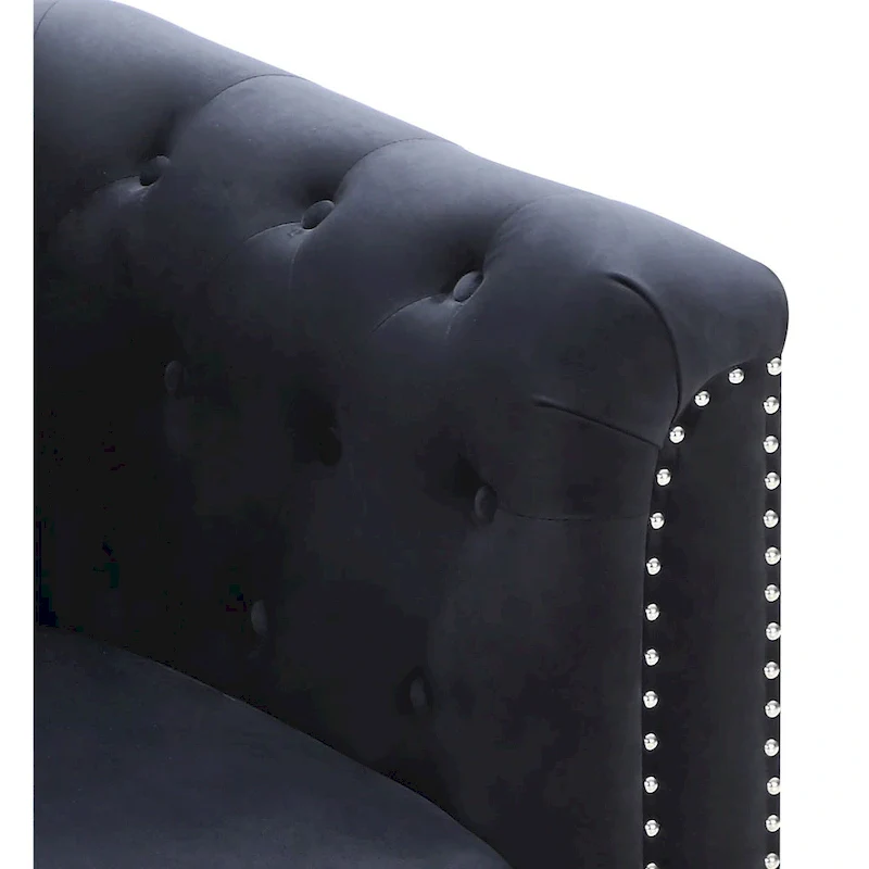 Pompano Velvet Button Tufted Sofa
