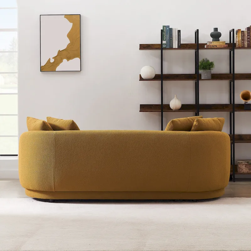 Haas Japandi Style Luxury Modern Boucle Fabric Curved Sofa