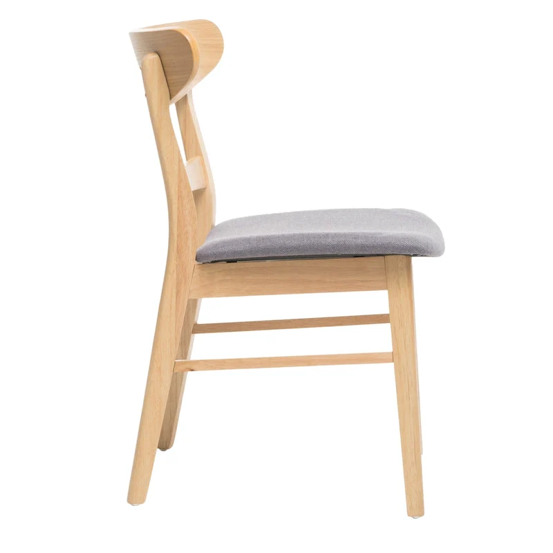 Idalia Fabric and Rubberwood Rectangular Wood Dining