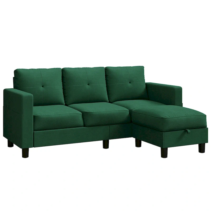 Futzca Modern L-shaped Convertible Sectional Sofa w/ Reversible Chaise