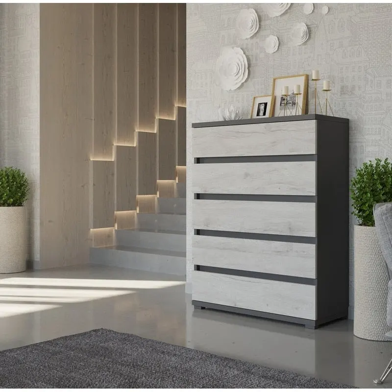 5-Drawer Dresser with Laminated Chipboard Construction