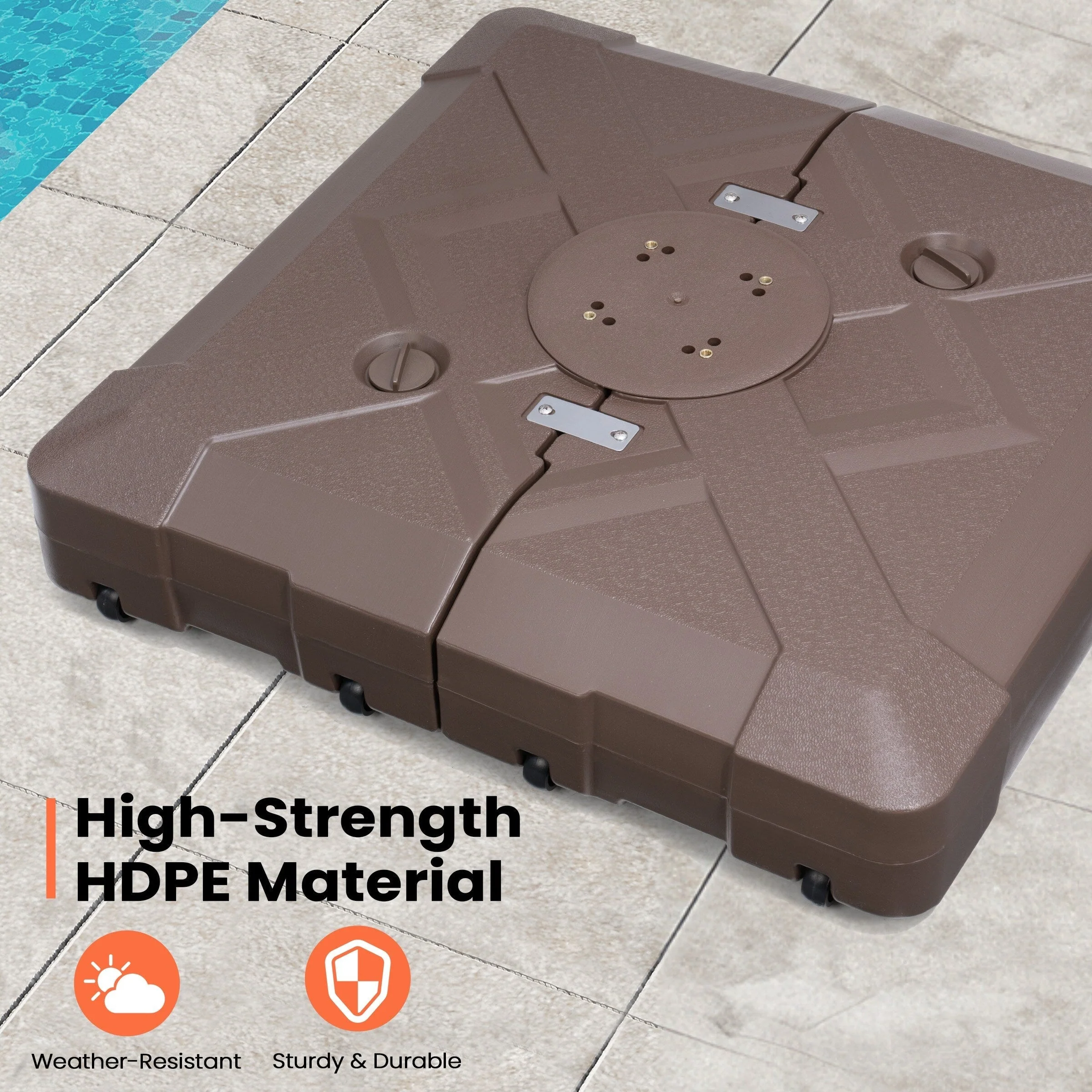 Pellebant 220 lbs Patio Cantilever Umbrella Base with Wheels - N/A