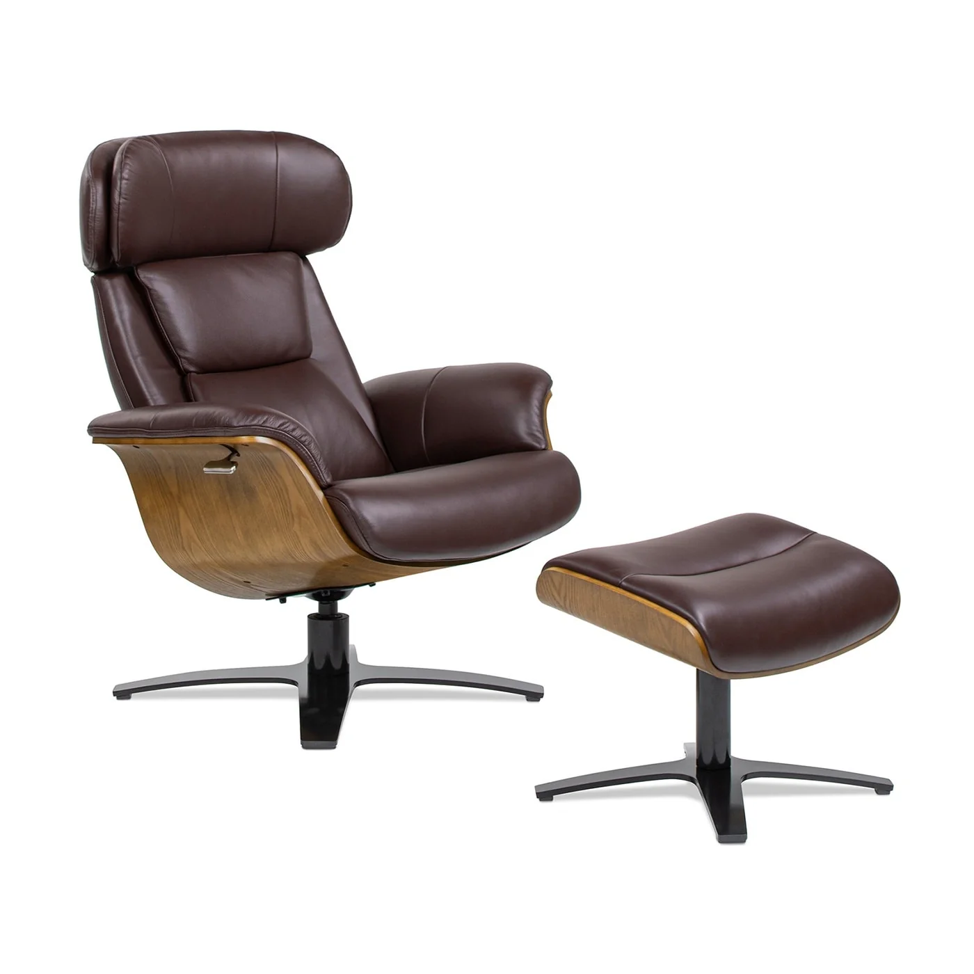 Jovan 31.5 Genuine Leather Recliner Lounge Chair with Ottoman