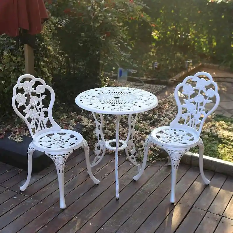 Set,Outdoor Patio Set,Anti-Rust Cast Aluminum Bistro Table Set