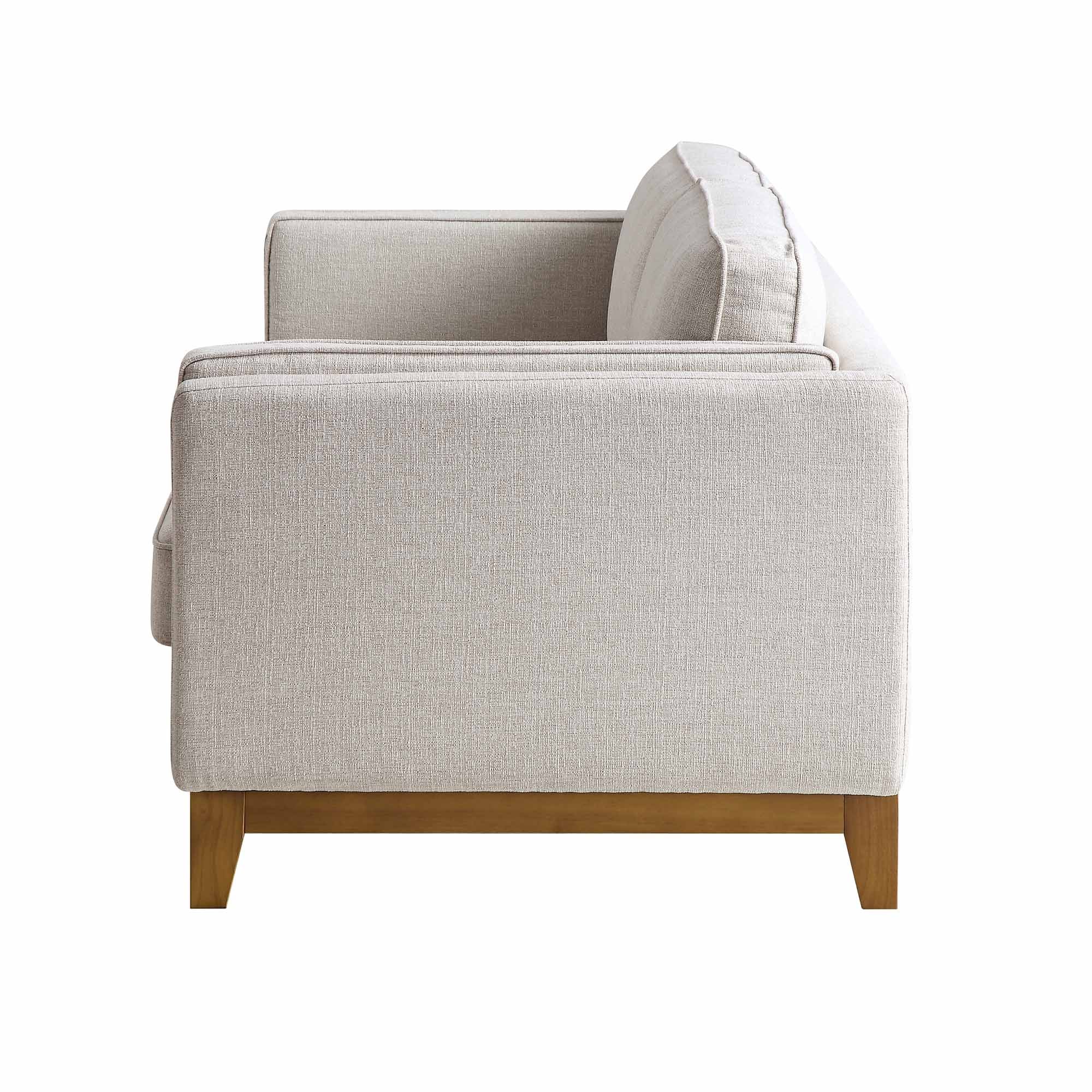 Oatmeal Fabric Sofa, 3-Seater