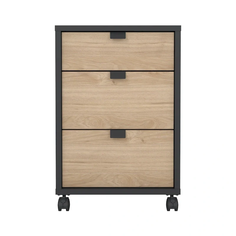 3-Drawer Mobile Cabinet with Wheels - Engineered Wood