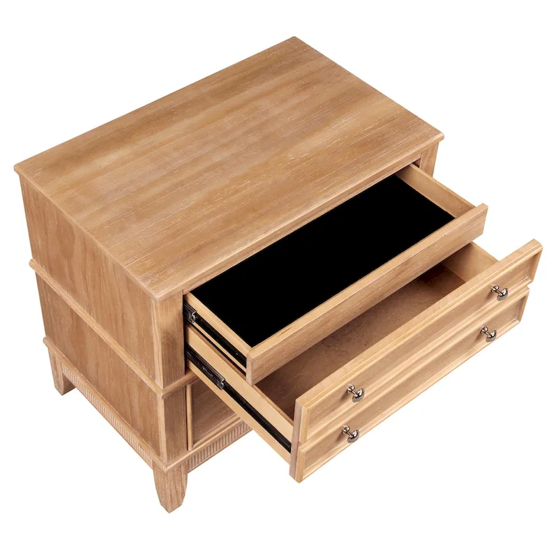 3-Drawer Natural Nightstand
