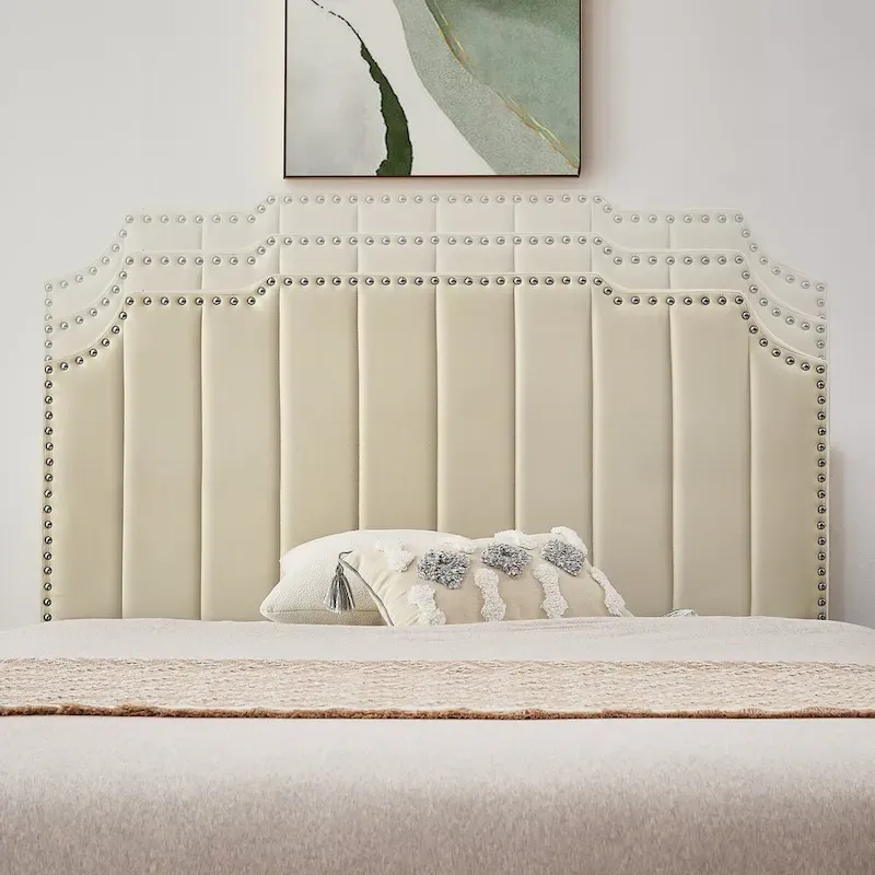 Bedroom Sets, 15 Style Options, 3-pieces Bedroom Set with Height Adjustable Upholstered Bed and Nightstands Set of 2-VECELO