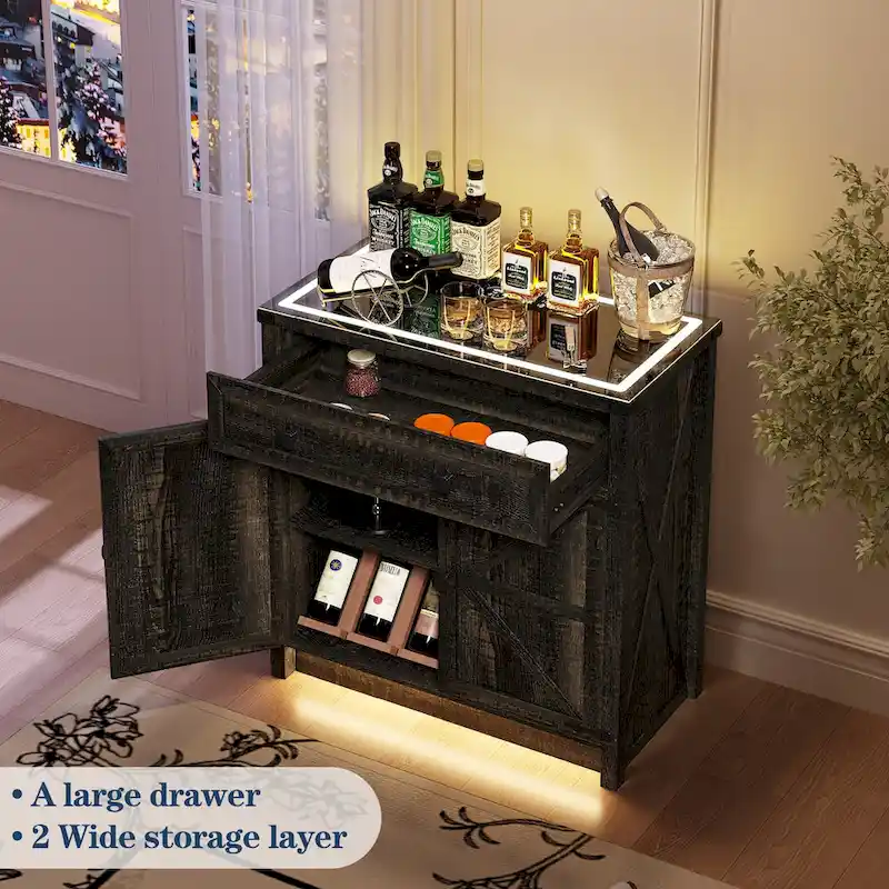 31.5 Wide Sideboard With Led Light - N/A
