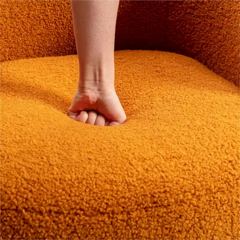 Teddy Fabric Swivel Accent Armchair Barrel Chair