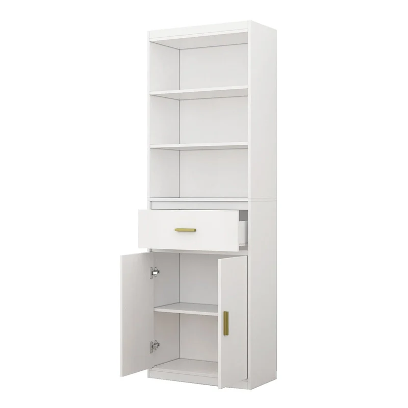 White Tall Storage Cabinet with Drawer - Multi-User