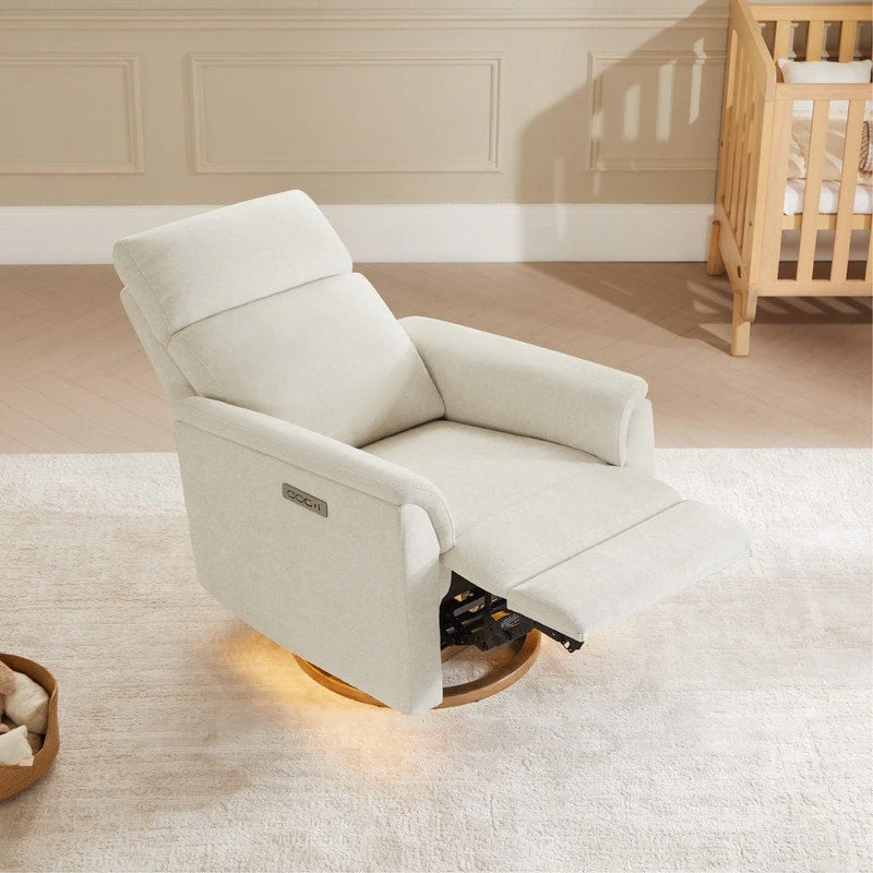 Maire Power Swivel Nursery Recliner Chair with Nightlight