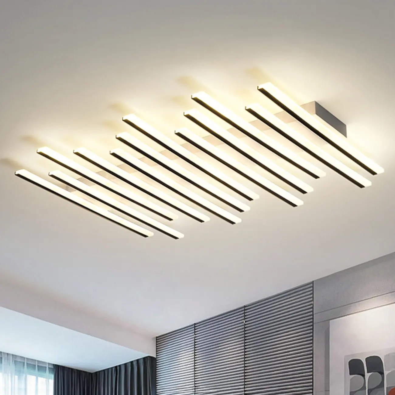 Geometric LED Semi Flush Ceiling Light with Acrylic Shade