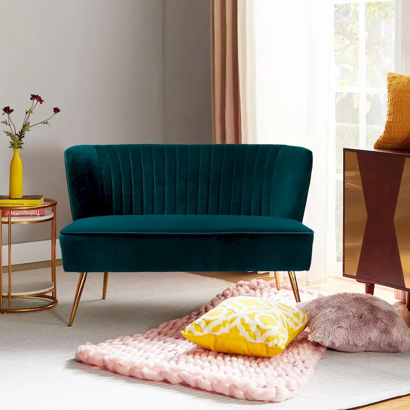 Delicia 3 Piece High-Quality Velvet Fabric Living Room Set with Sturdy Legs