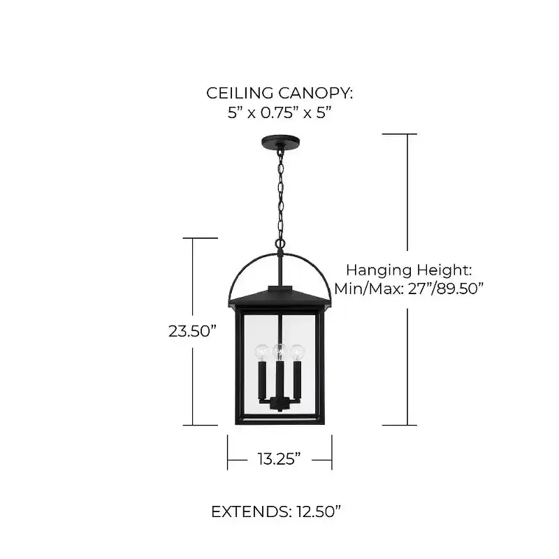Capital Lighting Bryson 4 - Light Pendant in Black