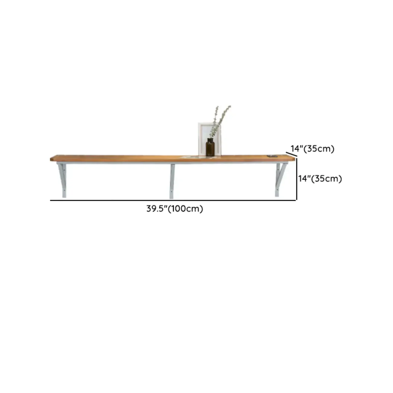 Rectangular Solid Wood Wall Mounted Bar Table