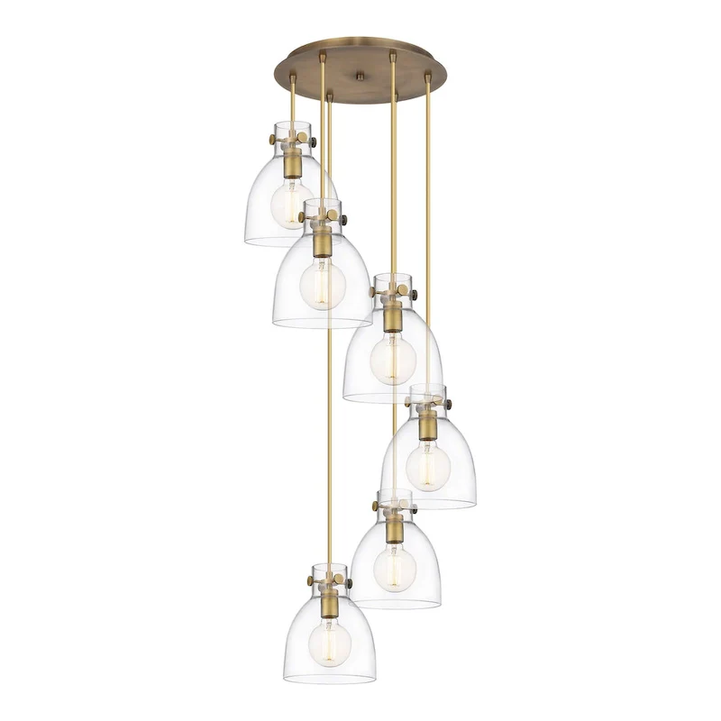 Innovations Lighting Newton Bell - 6 Light 8  Cord Hung Multi Pendant - 14  Canopy