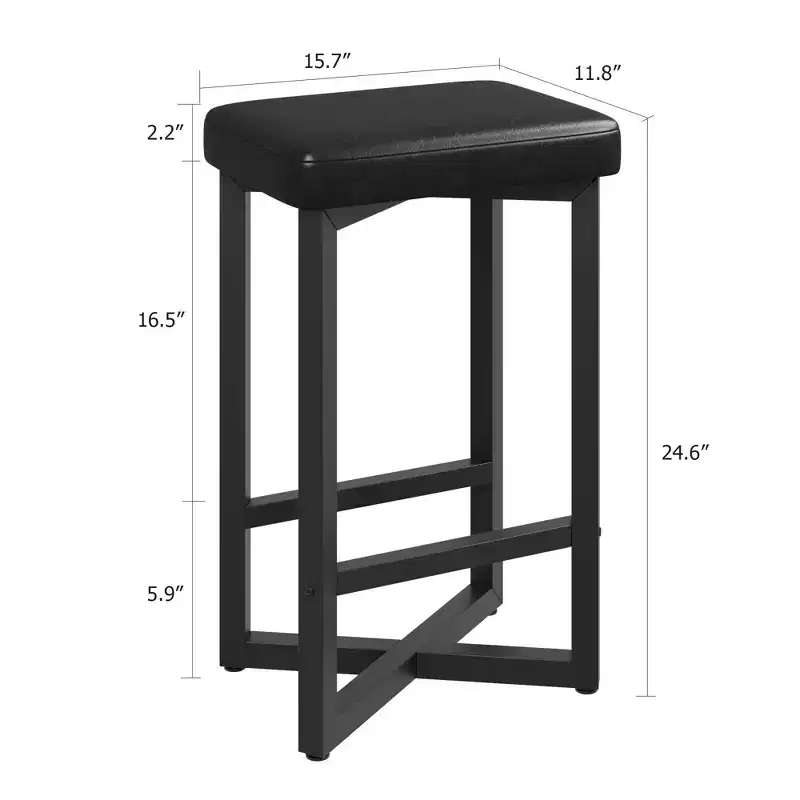 Simplified Bar Stool 4Pc Set Black with Sleek Design, Durable Build, Comfortable Seating, Space-Saving, and Stylish Appearance
