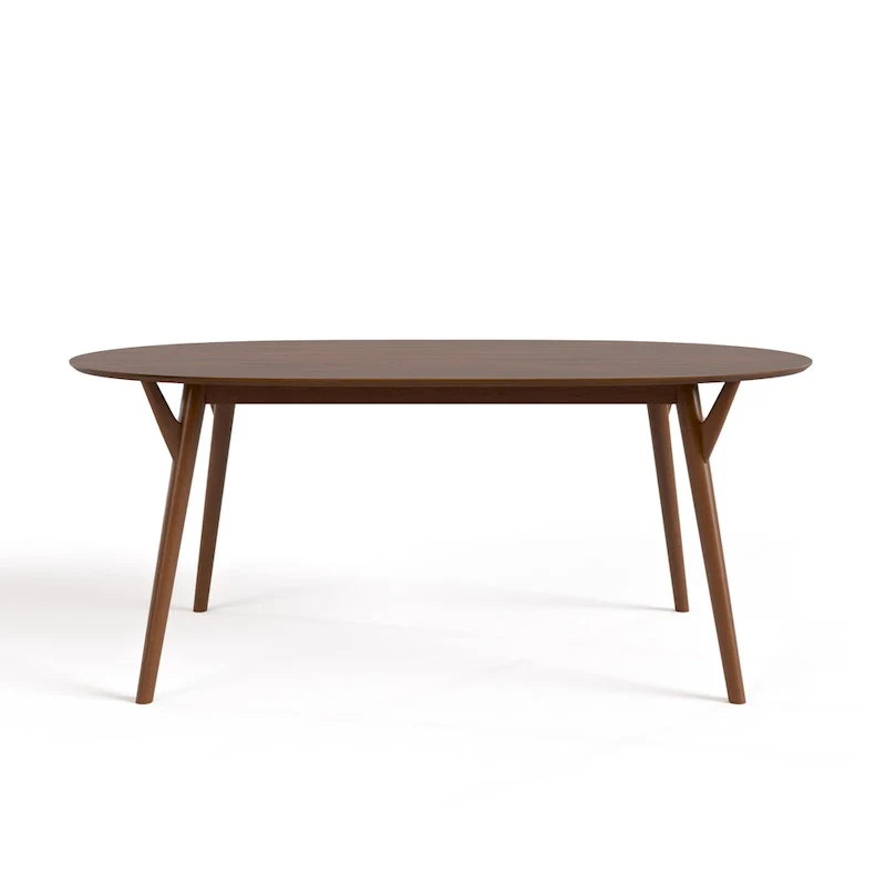 Furniture of America Beau II Mid-century Walnut 7-Piece Dining Table Set