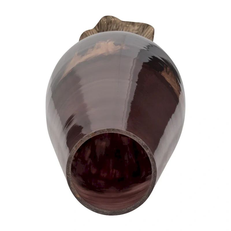 Sagebrook Home Abstract Glass Vase with Gold Accents