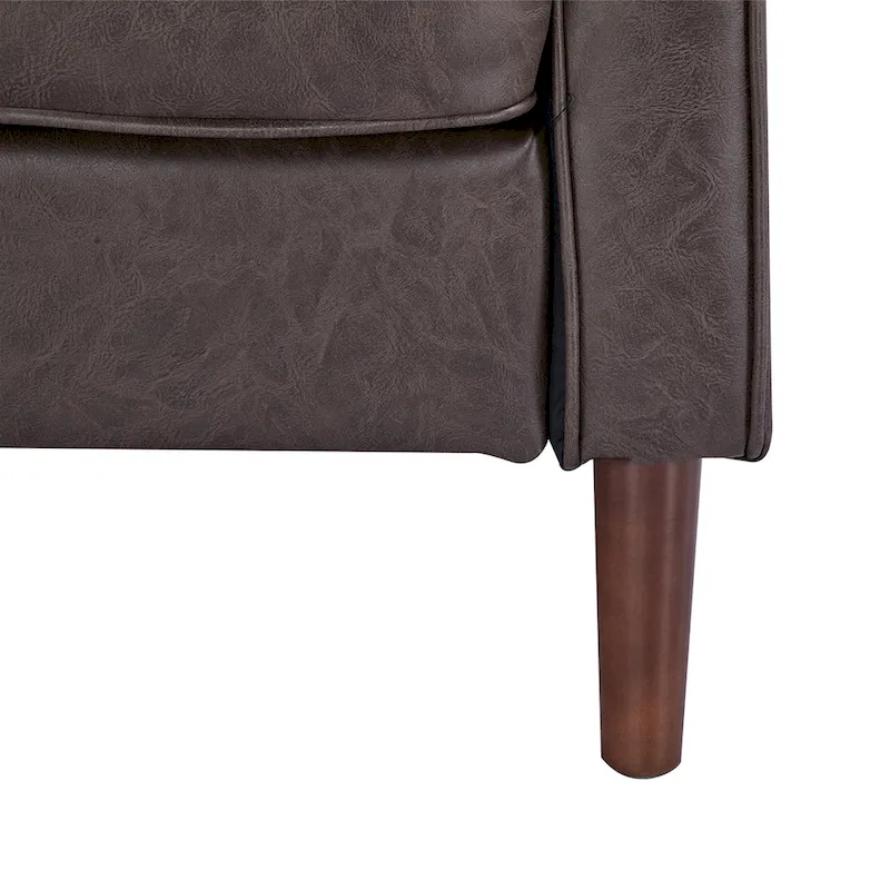 Sedona Modern Accent Chair, Faux Linen / Vegan Leather Armchair