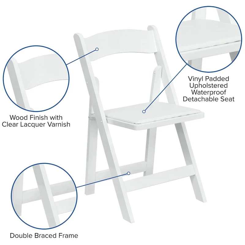 Vinyl-padded Wood Folding Chair (Set of 4)