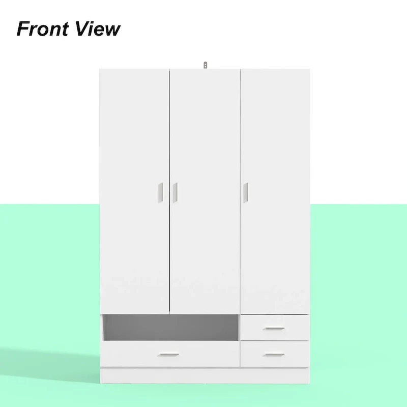 Wardrobe & Desk Ensemble - Space-Saving Bedroom Set Make Vanity Table