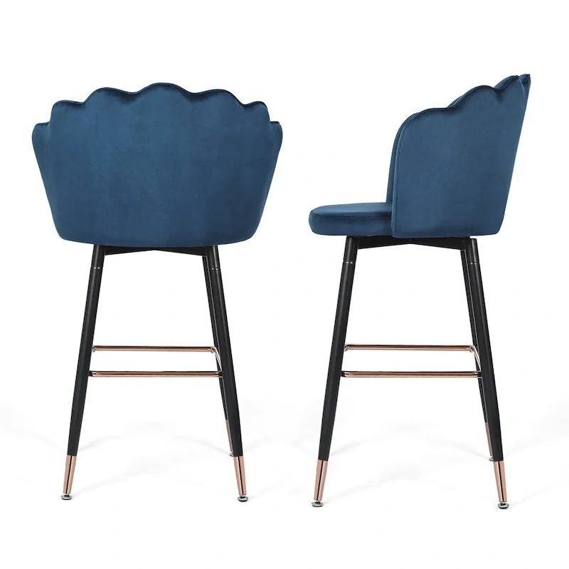 Adeco 42 Height Set of 2 Velvet Bar Stools