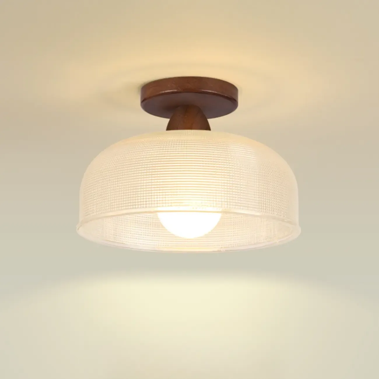 Modern LED Semi-Flush Ceiling Light with Clear Shade