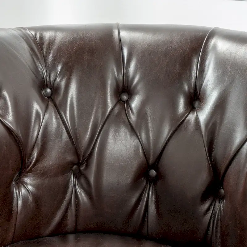 Akira Tufted Bonded Leather Club Chair by