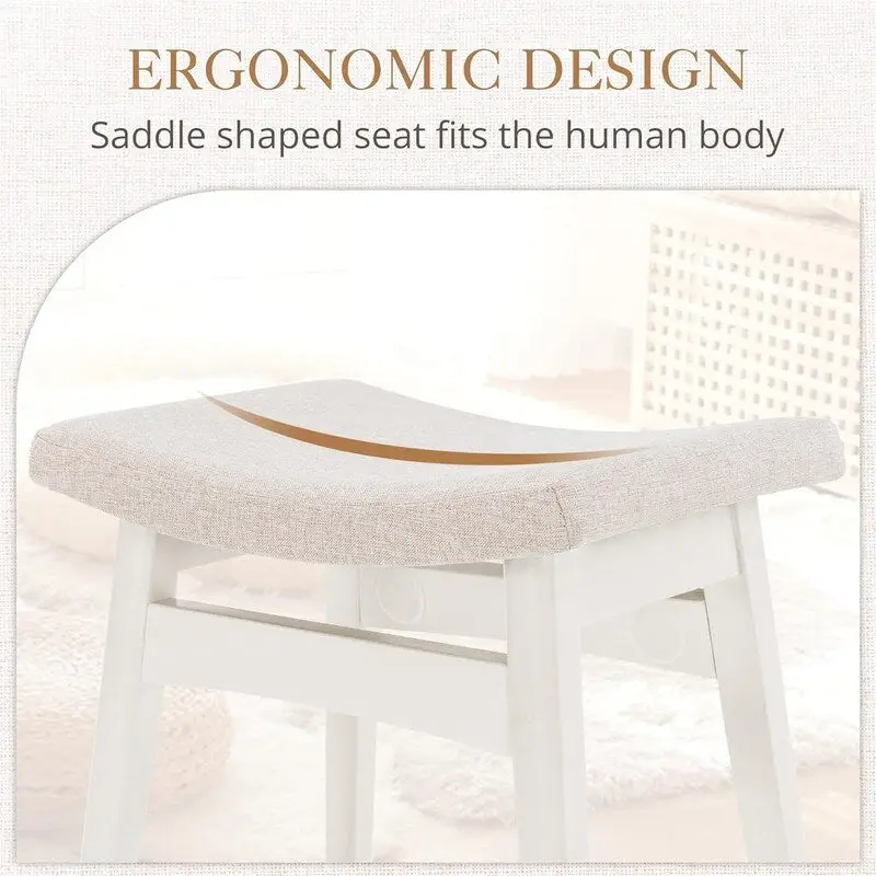 Saddle Cushion VanityStool - 17.83D x 12.4W x 16.53H