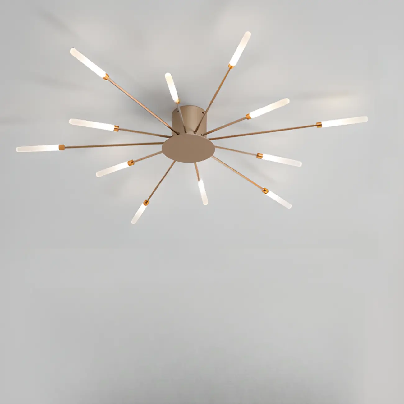 Modern Gold Sunburst LED Flush Mount Ceiling Light