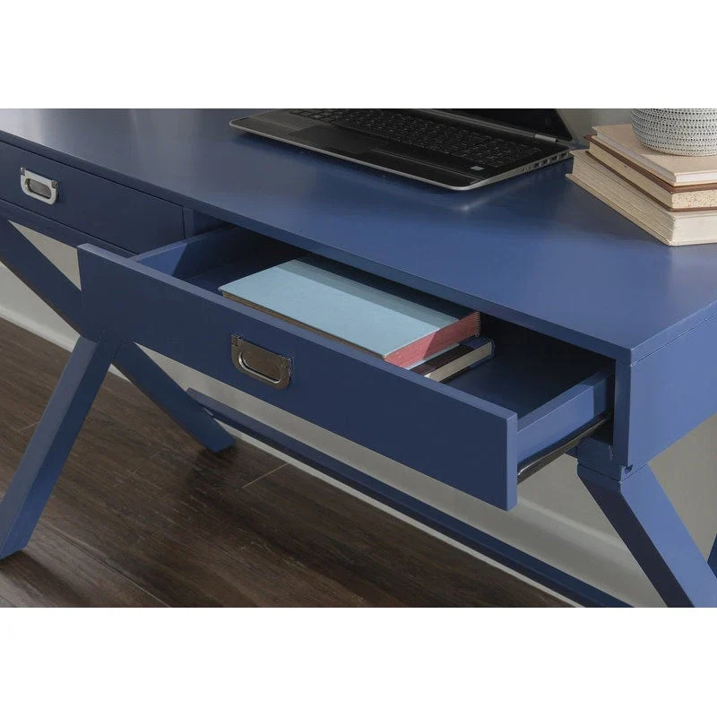 Poppy X-Frame Writing Desk with Drawers