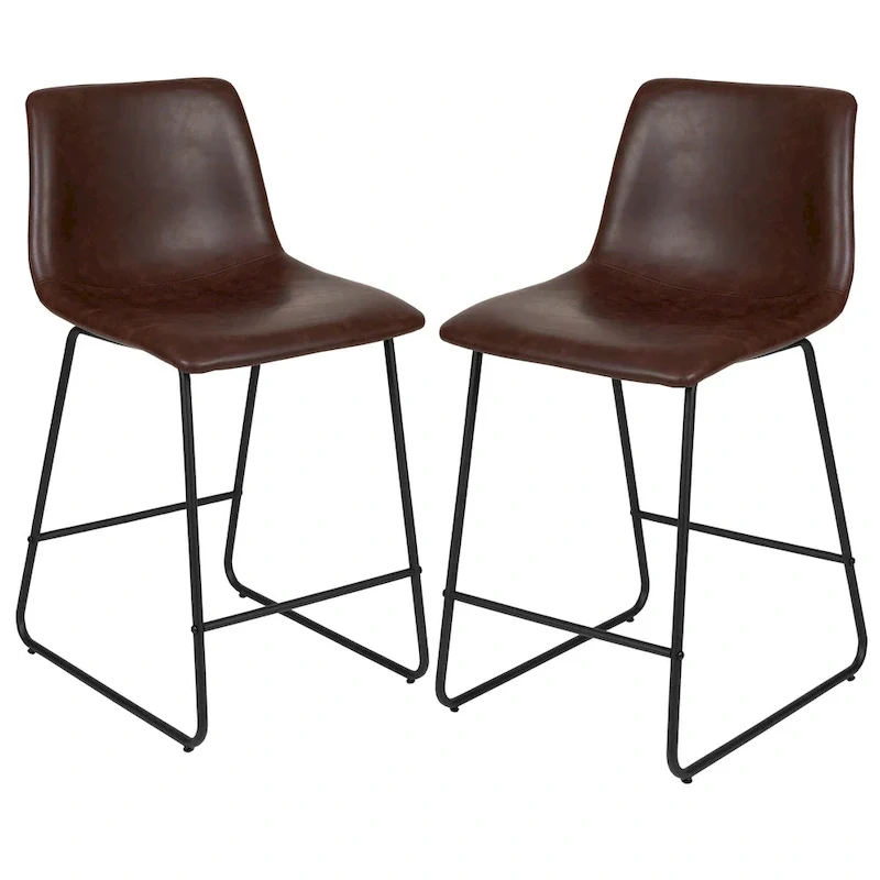 Upholstered Counter Height Modern Dining Stools (Set of 2)