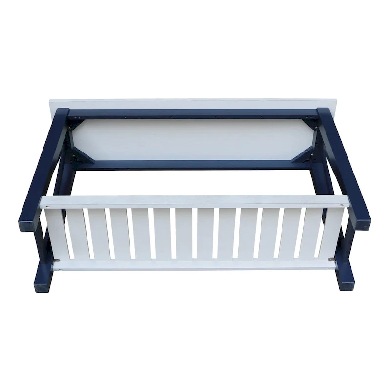 White / Unfinished / Blue Solid Parawood Console Sofa Table with Lower Shelf – Butcher Block Top