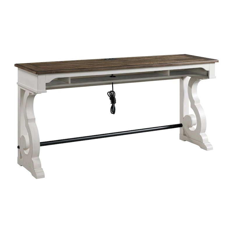 Drake Sofa Bar Table by Intercon, Two-Toned Rustic White and French Oak Finish