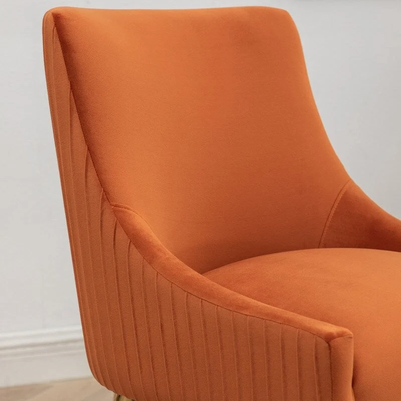 Mid Century Velvet Accent Dining Chair Set of 2 with Rear Handle