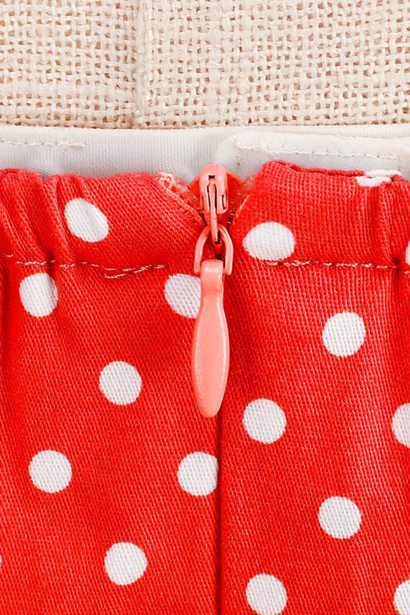 Halter Red Polka Dots 1950s Dress