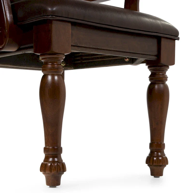 Tima Traditional Faux Leather Dining Arm Chairs (Set of 2) by Furniture of America