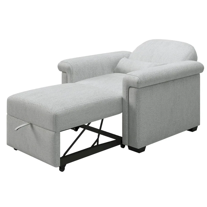 Living Room Lounger Chair 3 in 1 Convertible Sleeper Chair with Pillow