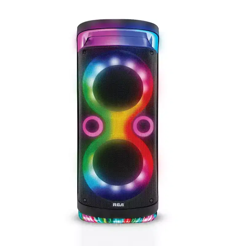 RCA Disco-2108 Flame Effect Bluetooth Party Speaker with Dual 8 Woofers