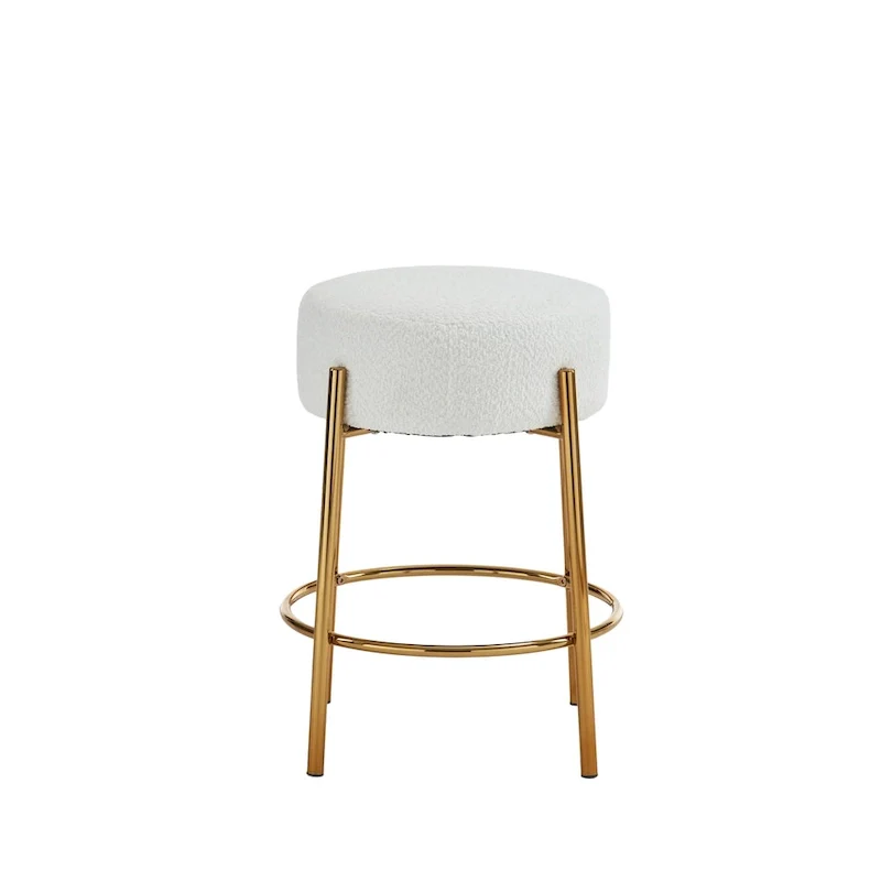 Beige+Gold Modern 20  Barstools (Set of 2)