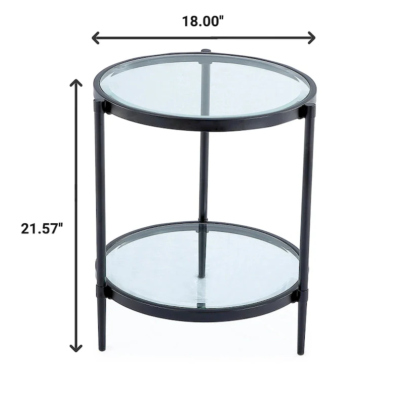 Tempered Glass Small Round End Table
