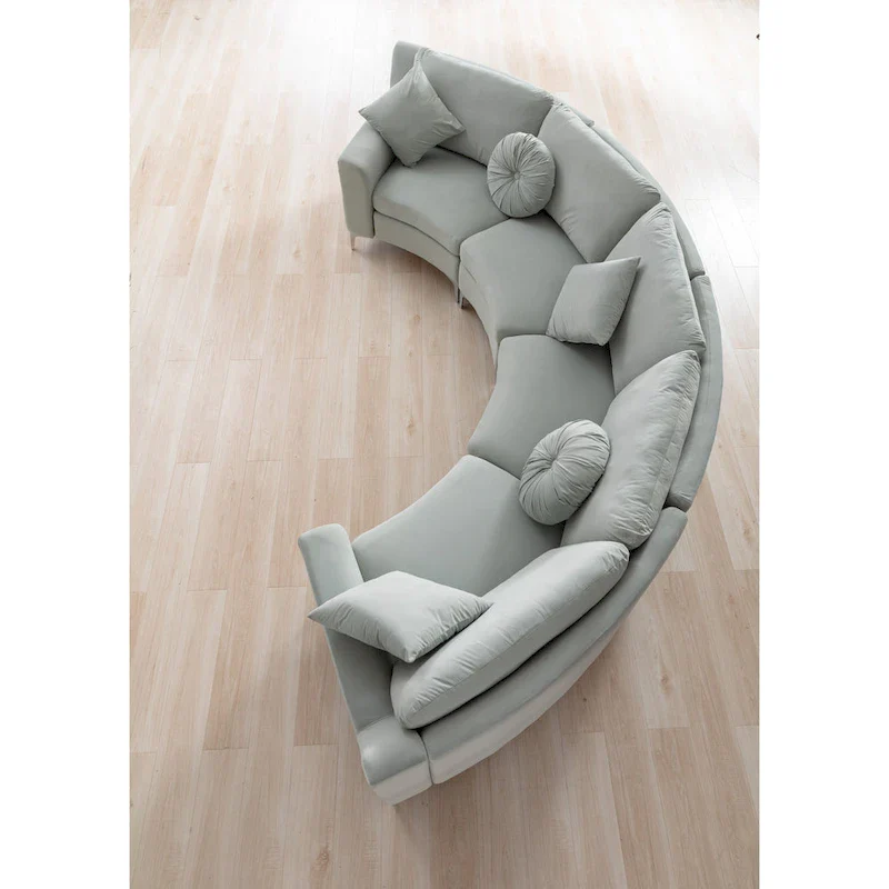 136 Velvet Semicircle couch Modular Curve Sectional Sofa